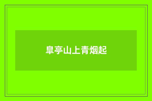 臯亭山上青烟起