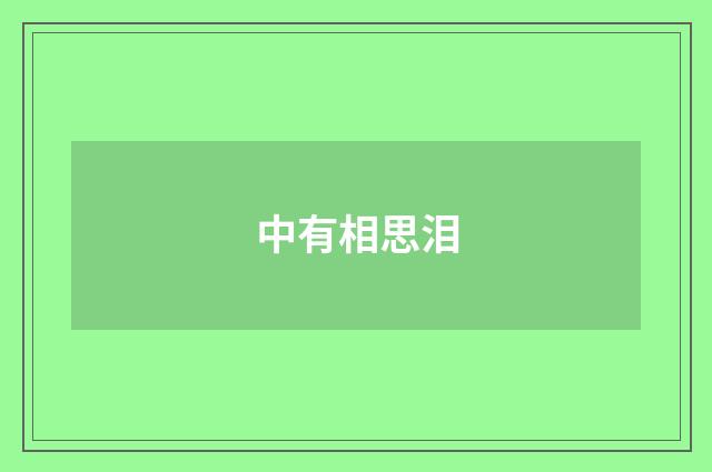 中有相思泪