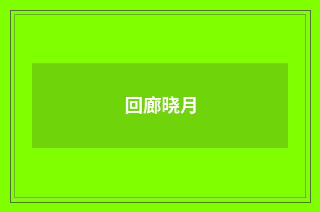 回廊晓月