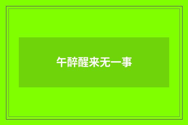 午醉醒来无一事