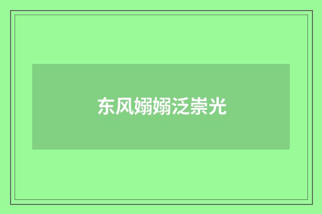 东风嫋嫋泛崇光