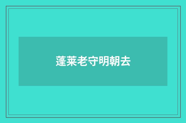 蓬莱老守明朝去