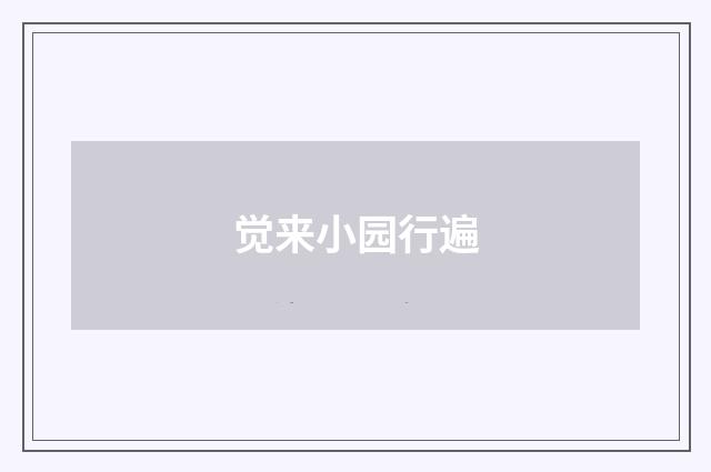 觉来小园行遍