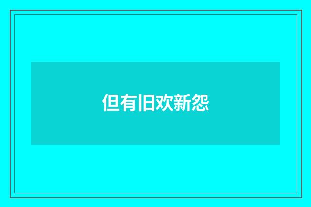 但有旧欢新怨