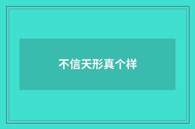 不信天形真个样