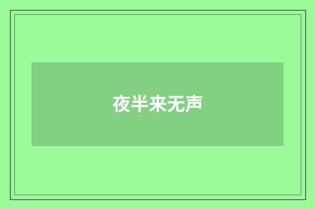 夜半来无声
