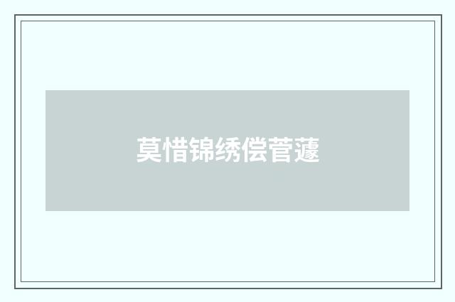 莫惜锦绣偿菅蘧
