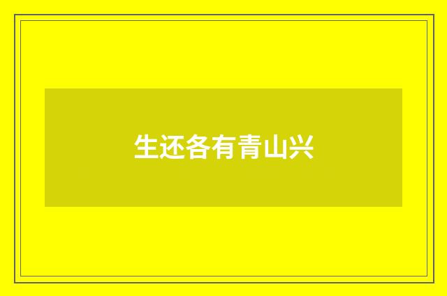生还各有青山兴
