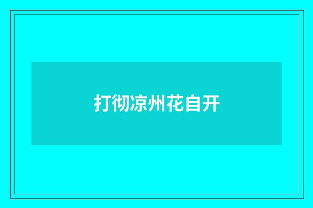 打彻凉州花自开