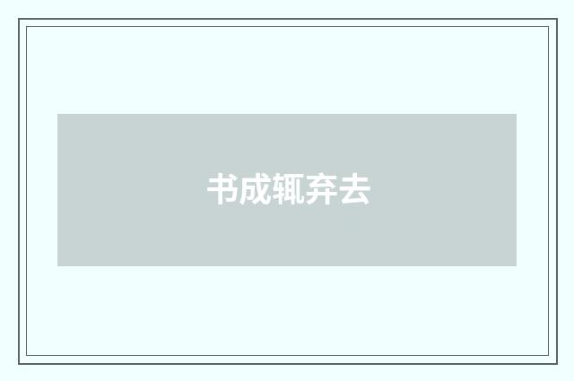 书成辄弃去