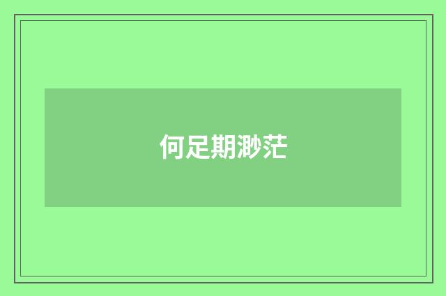 何足期渺茫