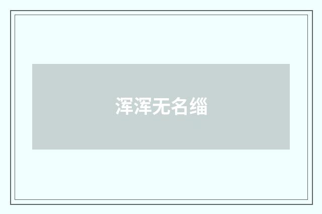 浑浑无名缁