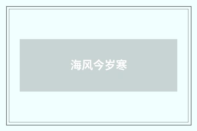 海风今岁寒