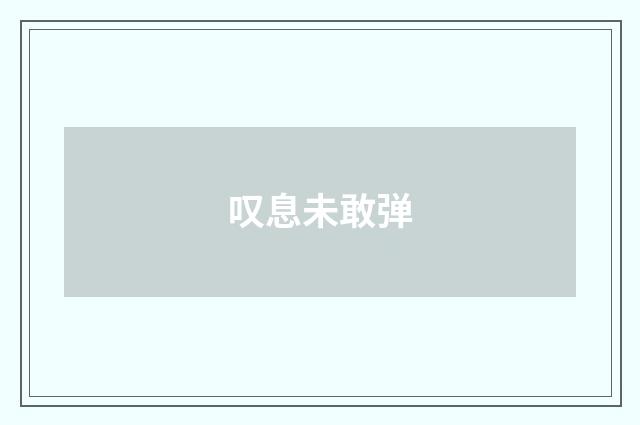 叹息未敢弹