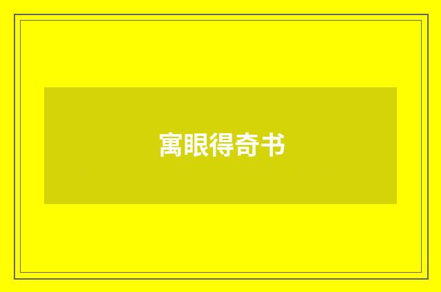 寓眼得奇书