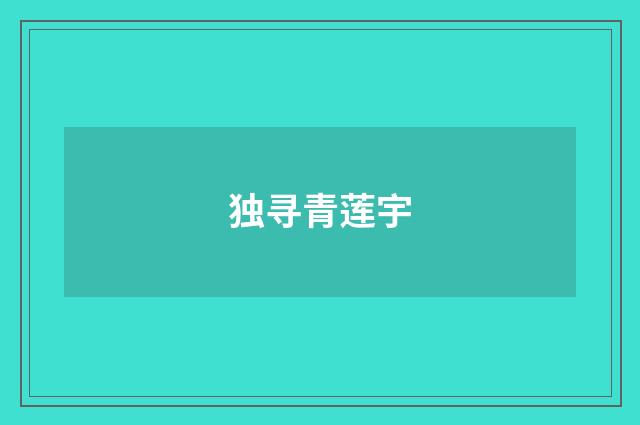 独寻青莲宇
