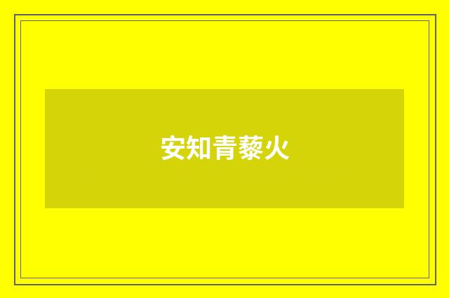 安知青藜火