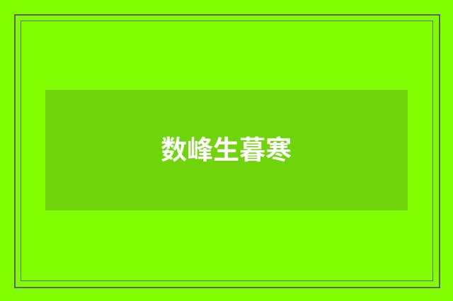 数峰生暮寒