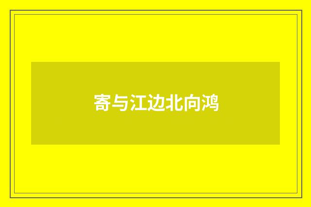 寄与江边北向鸿