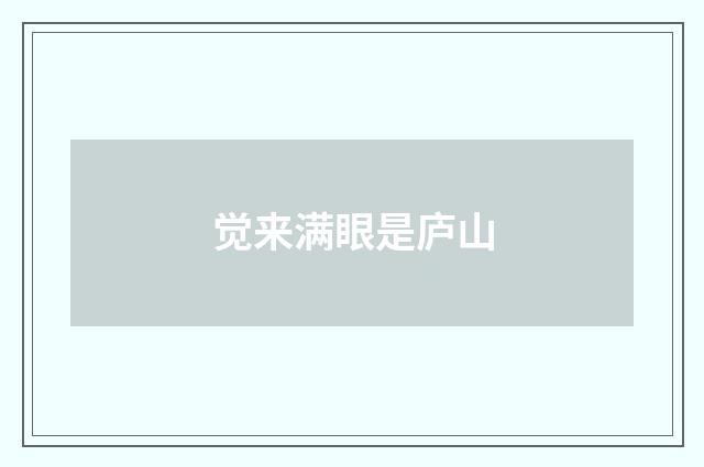 觉来满眼是庐山