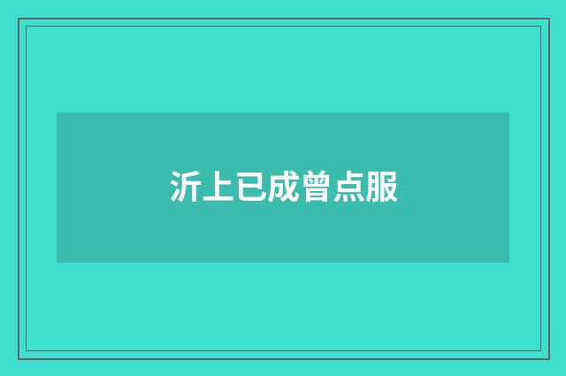 沂上已成曾点服