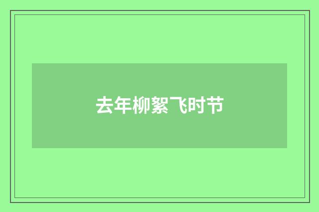 去年柳絮飞时节
