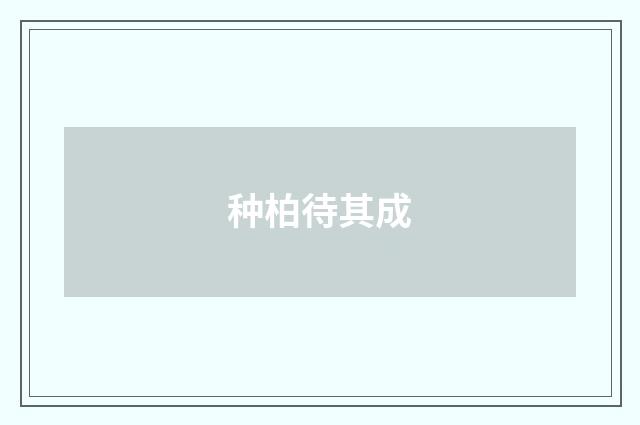 种柏待其成