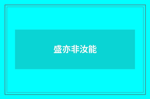 盛亦非汝能