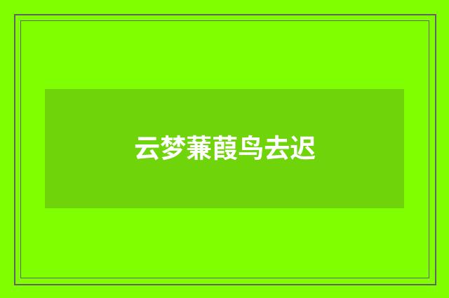 云梦蒹葭鸟去迟