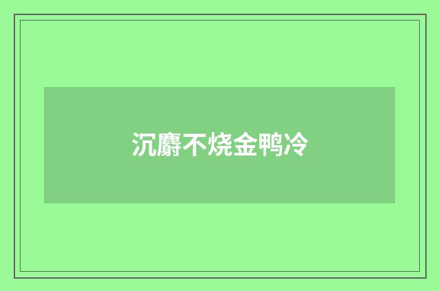 沉麝不烧金鸭冷