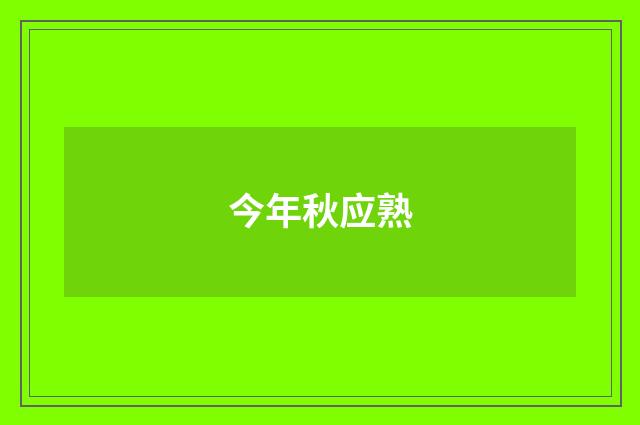 今年秋应熟