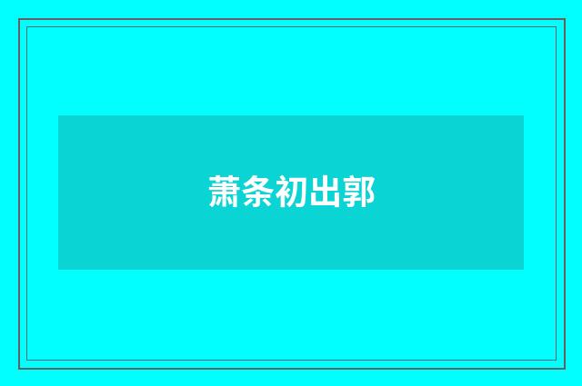 萧条初出郭