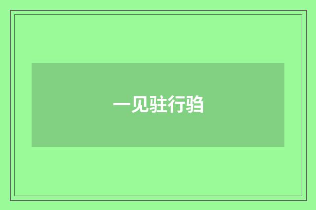 一见驻行驺
