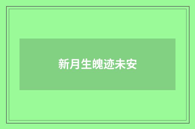 新月生魄迹未安