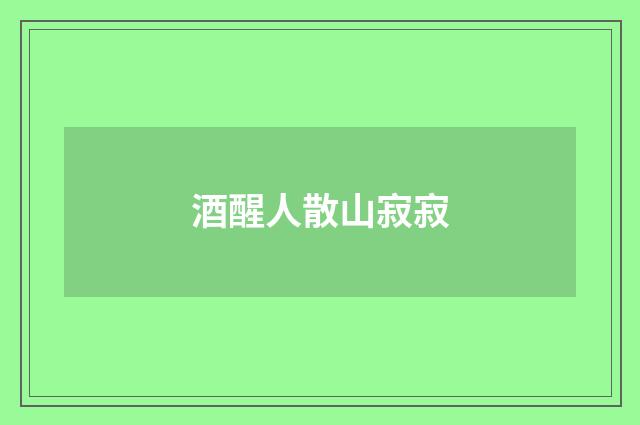 酒醒人散山寂寂