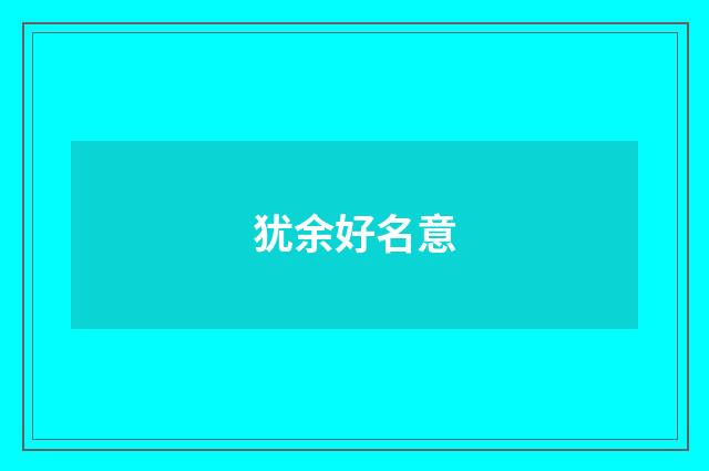 犹余好名意