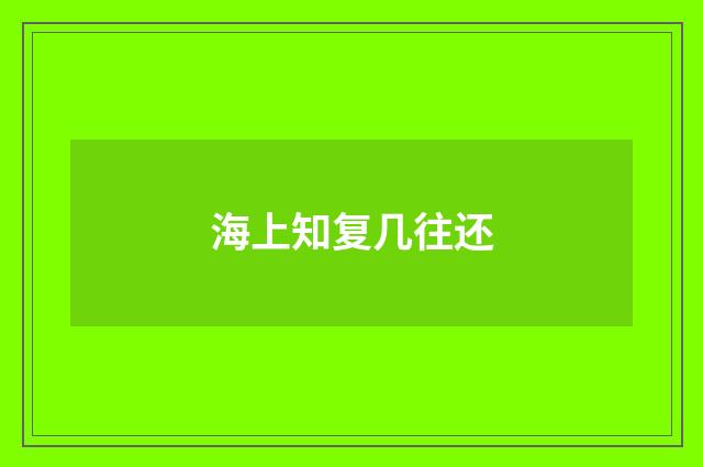 海上知复几往还