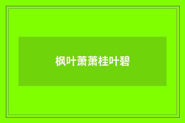 枫叶萧萧桂叶碧