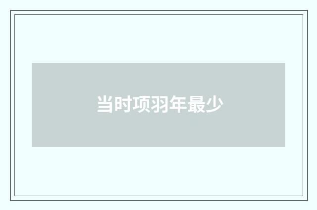 当时项羽年最少