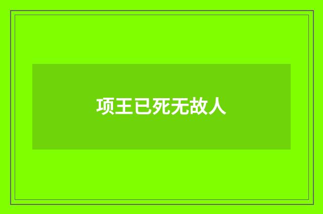 项王已死无故人
