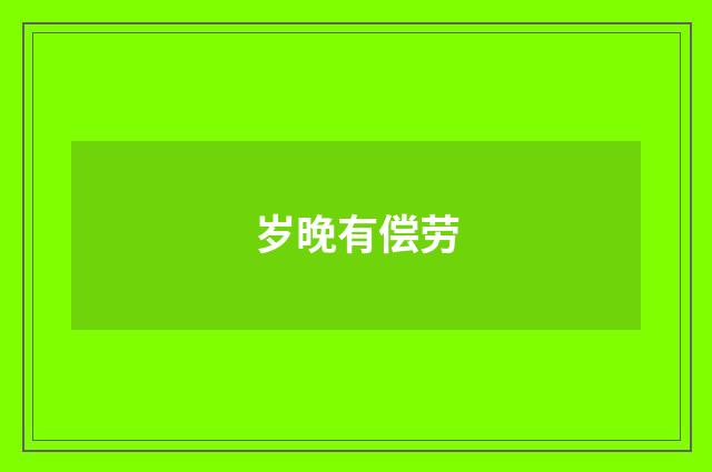 岁晚有偿劳