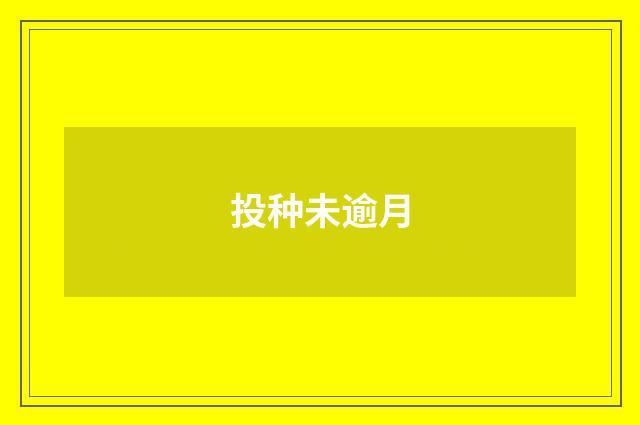 投种未逾月
