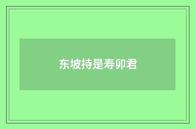 东坡持是寿卯君