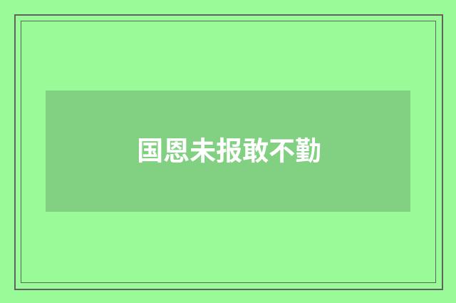 国恩未报敢不勤