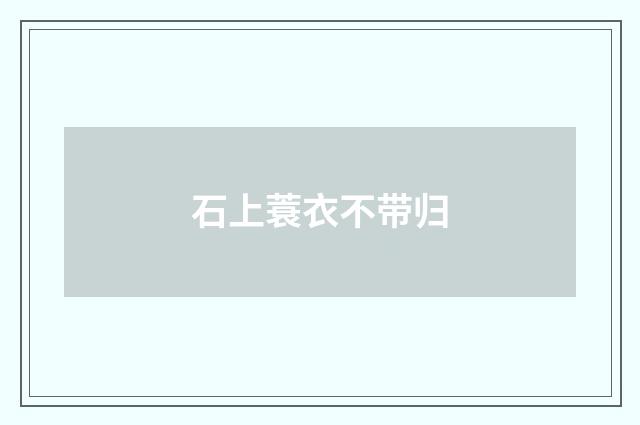 石上蓑衣不带归