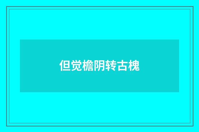 但觉檐阴转古槐