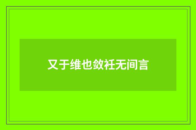 又于维也敛衽无间言
