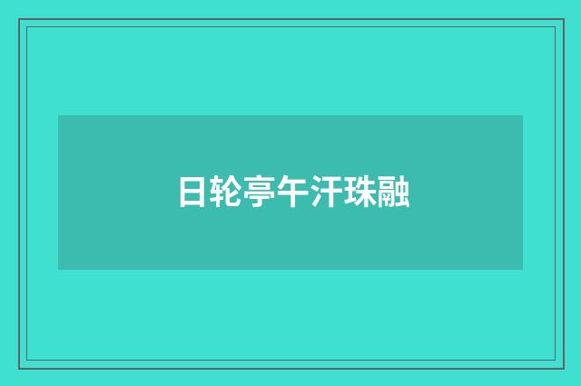 日轮亭午汗珠融