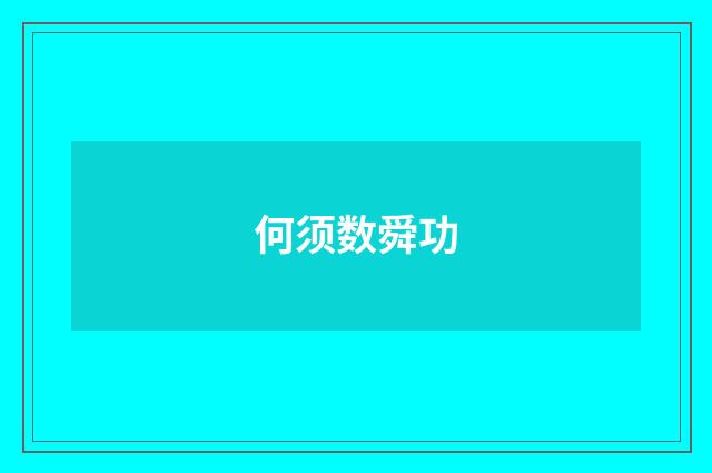 何须数舜功