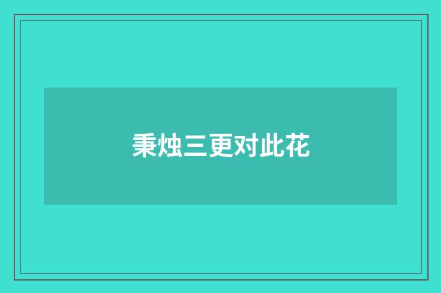 秉烛三更对此花